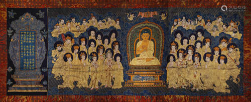 A Chinese Kesi Zhangye Buddhist Temple Panel