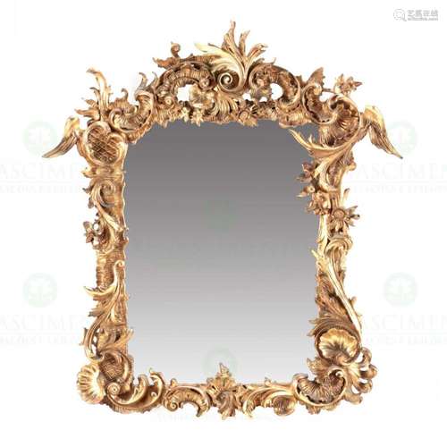 A LOUIS XV STYLE WALL MIRROR