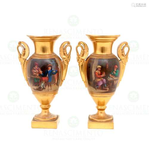 A PAIR OF EMPIRE VASES