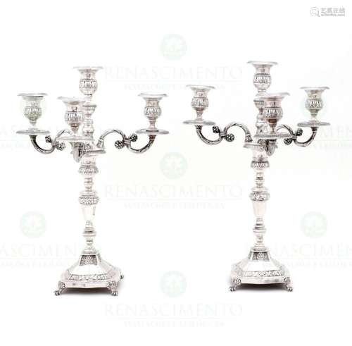 A PAIR OF CANDELABRA