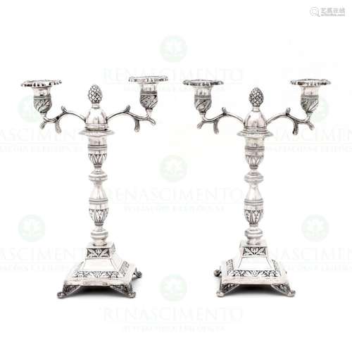 A PAIR OF CANDELABRA