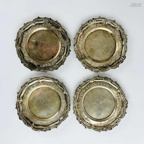 Four german silver bottle holders