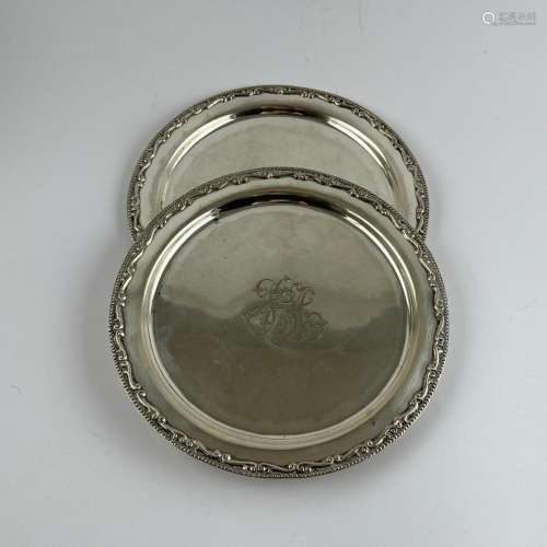 Two silver salvers