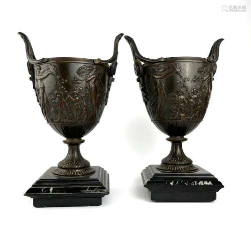 Pair of french bronce ciboriums