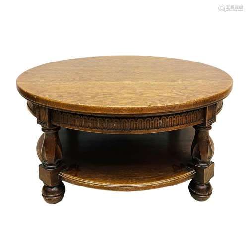 English Tudor style round center table