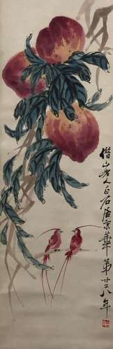 Qi Baishi birthday peach picture