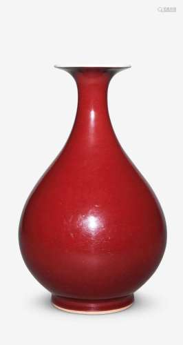 清雍正-乾隆 红釉玉壶春瓶