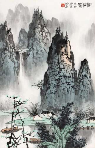 白雪石 庚申(1980年)作 漓江春 镜心