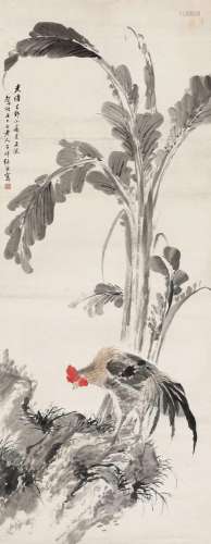 张熊 己卯(1879年)作 蕉叶大吉 立轴