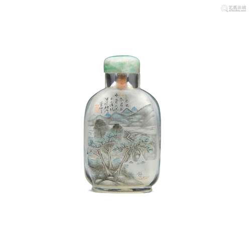 AN INSIDE-PAINTED GLASS 'LANDSCAPE' SNUFF BOTTLE Ye Family S...