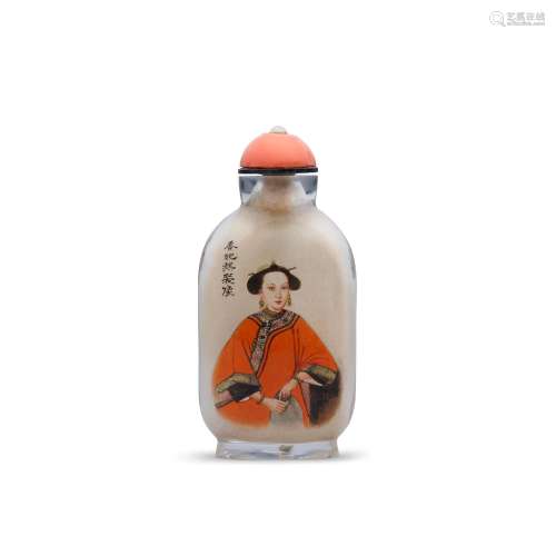 AN INSIDE-PAINTED GLASS 'TWO LADIES' SNUFF BOTTLE Liu Shoube...