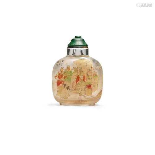 AN INSIDE-PAINTED ROCK CRYSTAL SNUFF BOTTLE   Signed Ye Zhon...