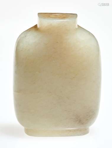 A Chinese White Jade Snuff Bottle Width 2 1/2 "