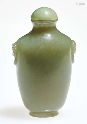 A Chinese Celadon Jade Snuff Bottle Height 2 1/2 "