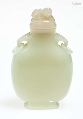 A Chinese White Jade Snuff Bottle Height 3 "