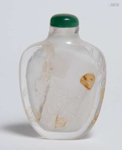 A Good Chinese Rock Crystal Snuff Bottle Height 2 1/4 "