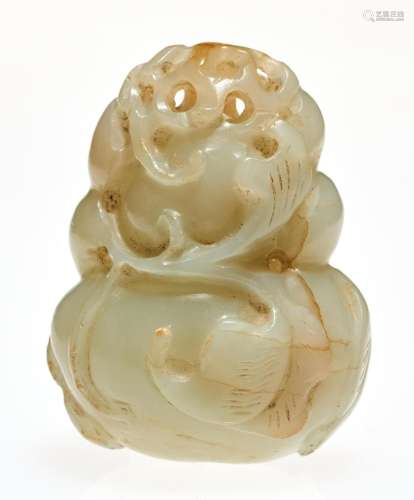 A Chinese White Jade Carving Length 2 1/4 "
