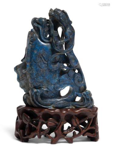 A Chinese Lapis Lazuli Vase Height of vase 6 "
