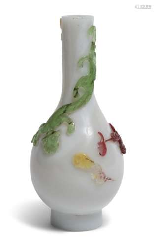 A Chinese Multicolor Glass Overlay Bottle Vase Height 6 1/2 ...