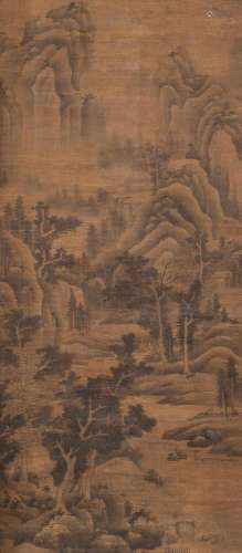 A Large Chinese School Painting After Wu Zhen Sight Height 8...
