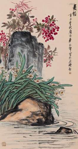 A Chinese Scroll Painting by Cai Ruikun (b. 1938) Sight Heig...