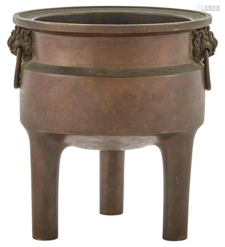 A Chinese Bronze Censer Height 7 "