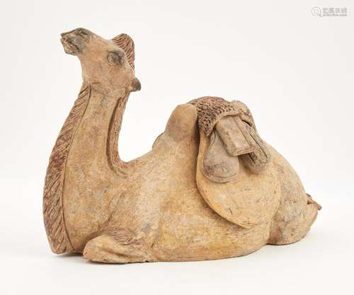 A Chinese Painted Pottery Model of a Bactrian Camel Length 1...