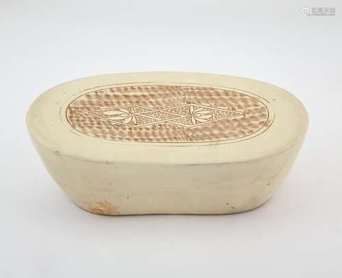 A Chinese Cizhou Ware Bean-Shaped Pillow with Incised Lotus ...