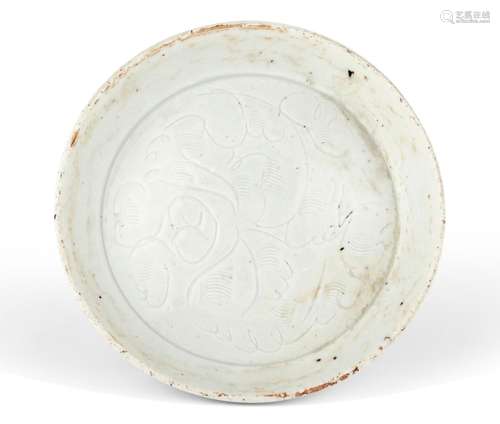 A Chinese Incised Dingyao Dish Diameter 6 "