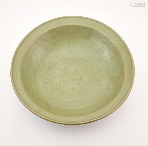 A Chinese Longquan Celadon Charger Diameter 17 "