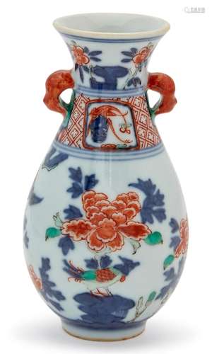 A Chinese Wucai Porcelain Vase Height 4 3/4 "