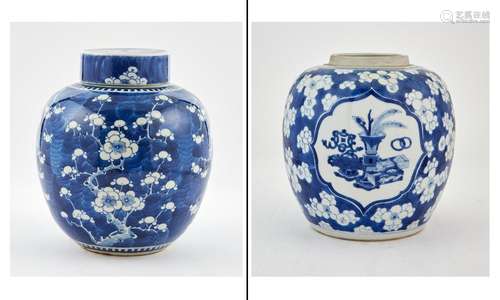 Two Chinese Blue and White Porcelain Ginger Jars Height of l...