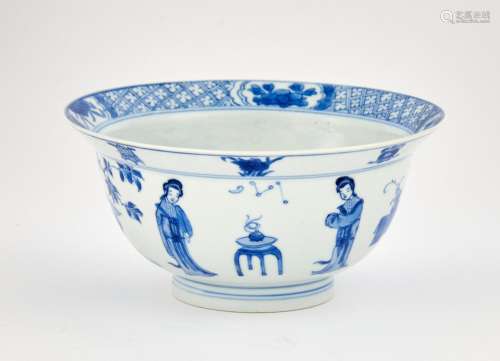 A Chinese Blue and White Porcelain Bowl Diameter 6 1/4 "...