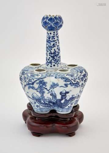 A Chinese Blue and White Porcelain Tulip Vase Height 9 1/2 &...