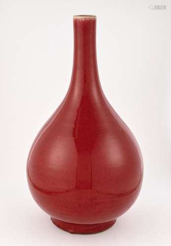 A Large Chinese Oxblood Porcelain Bottle Vase Height 21 &quo...