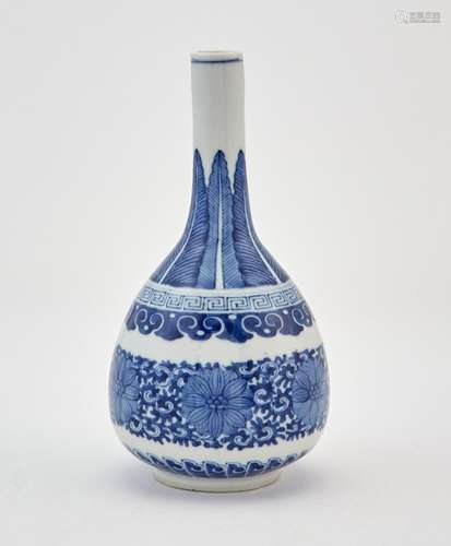 A Chinese Blue and White Porcelain Bottle Vase Height 8 1/4 ...