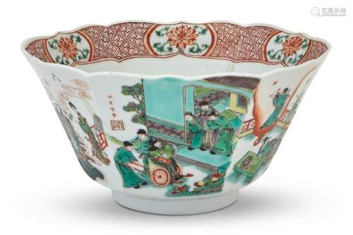 A Chinese Famille Verte Porcelain Hexagonal Bowl Diameter 7 ...