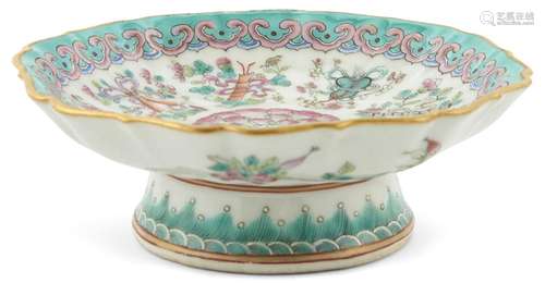 A Chinese Enameled Porcelain Footed Dish Diameter 5 "