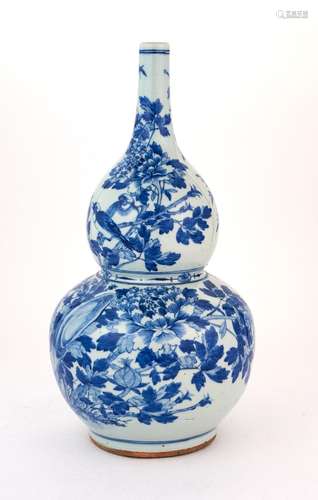 A Chinese Blue and White Porcelain Double Gourd Vase Height ...