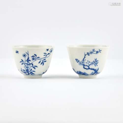 A Pair of Chinese Blue and White Porcelain Cups Diameter 2 1...