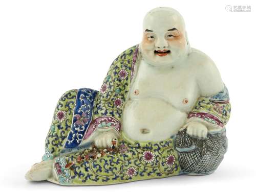 A Chinese Enameled Porcelain Figure of Budai Height 7 1/2 &q...