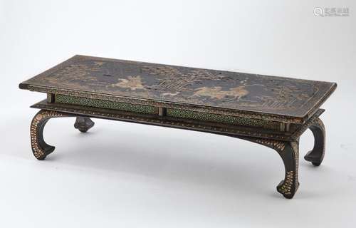 A Lacquered Stand with Shell Inlaid Decoration Width 23 &quo...