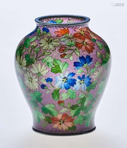 A Small and Fine Japanese Plique a Jour Vase Height 2 3/8 &q...