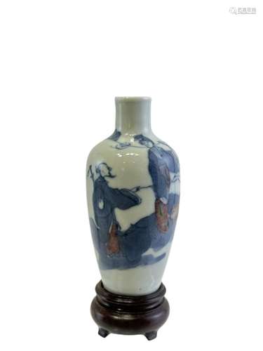 An underglaze red snuff bottle, Qing Dynasty Pr.