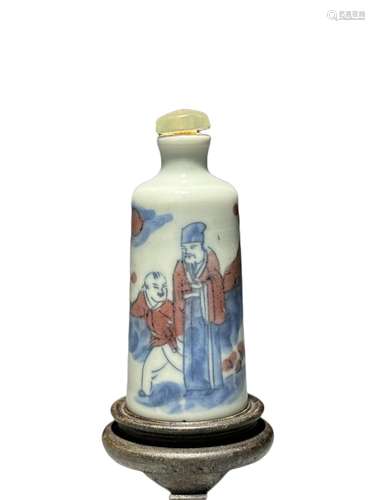 An underglaze red snuff bottle, Qing Dynasty Pr.