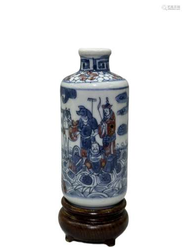 An extremly rare underglaze red snuff bottle, this scene mea...