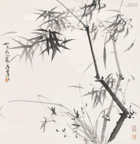 卢坤峰 戊辰(1988年)作 如见故人 立轴 纸本