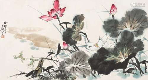 王雪涛 癸卯(1963年)作 荷塘娇色 镜心 纸本