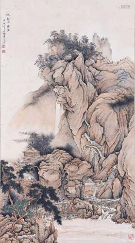 Hanging Scroll of Chen Shaomei Traveling in Songxi