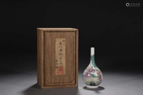 Qing pastel character story bile bottle